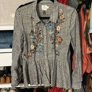 HD in Paris Anthropologie Sequin Peplum Blouse